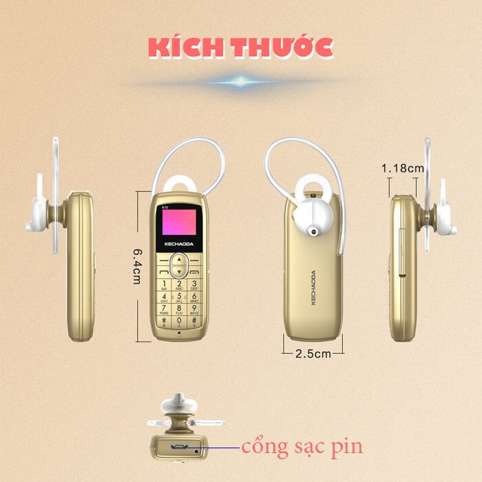 [Giá Rẻ ] Điện thoại mini Kechaoda K10 siêu nhỏ 1 sim , kiêm tai nghe bluetooth - Chính Hãng - Bảo Hành 12 Tháng | BigBuy360 - bigbuy360.vn