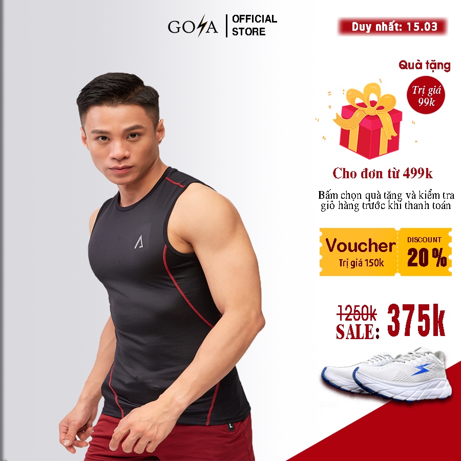 Áo Chạy Bộ Goya 3 Lỗ Siêu Nhẹ Thoáng Mát Thấm Hút Mồ Hôi