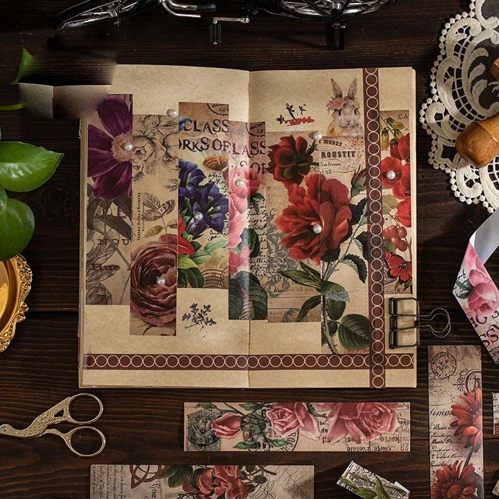 Bộ 40 Giấy Dán Ghi Chú Trang Trí Sổ Tay / Nhật Ký Kiểu Retro DIY