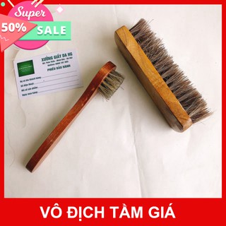 Bộ đôi bàn chải đánh cọ giầy làm từ GỖ SỒI & LÔNG HEO cao cấp Sản xuất tại Giầy da nam NUDS