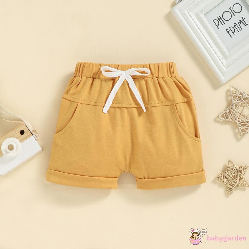 Set Đồ Mùa Hè Gồm Áo Thun Tay Ngắn Cổ Tròn In Chữ/Quần Short Cho Bé Trai 6 Tháng - 3 Tuổi