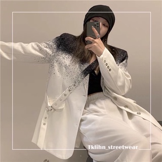 Tklihn áo khoác vest ulzzang áo khoác blazer ulzzang loang màu hot fashion thiết kế độc lạ cá tính 2021 kèm 2 ảnh thật