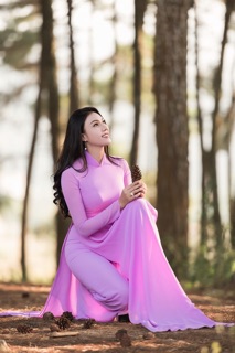 Áo dài 4 tà chiffon kèm quần