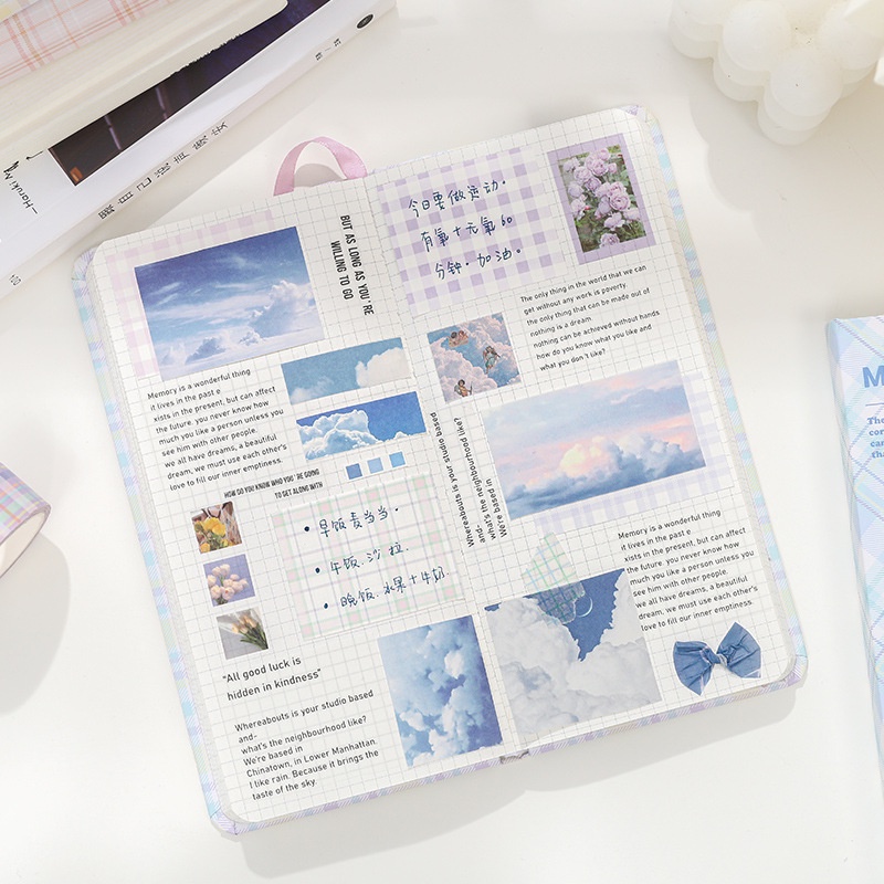 Sổ Tay Slim Weekly Planner Bìa Caro Pastel Ruột Kẻ Ô Vuông 96 Trang