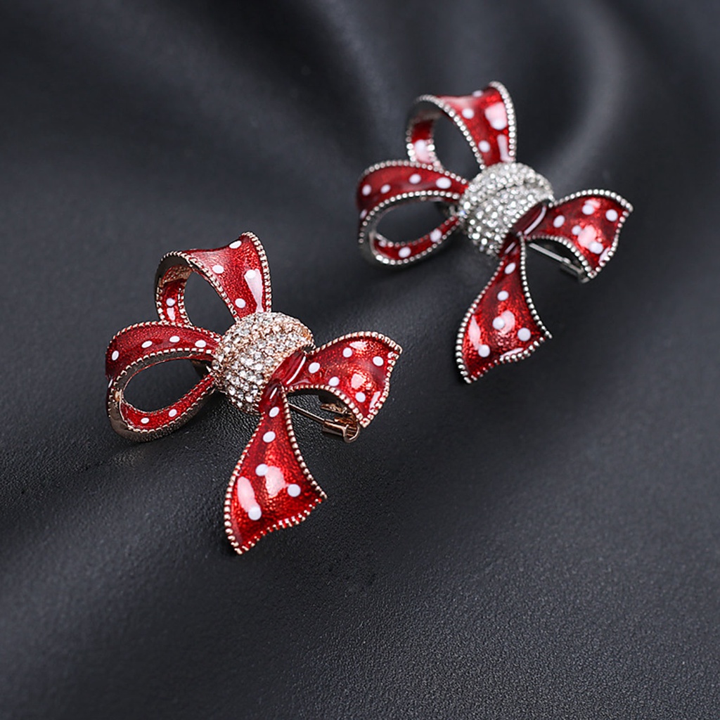 Ghim Cài Áo Hình Nơ Đính Đá Lấp Lánh Sang Trọng