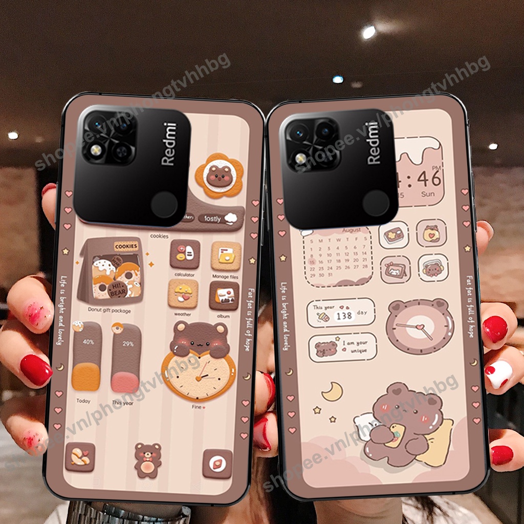 Ốp lưng Xiaomi Redmi 10A gấu,thỏ trắng , đồng hồ dễ thương cute cực đẹp