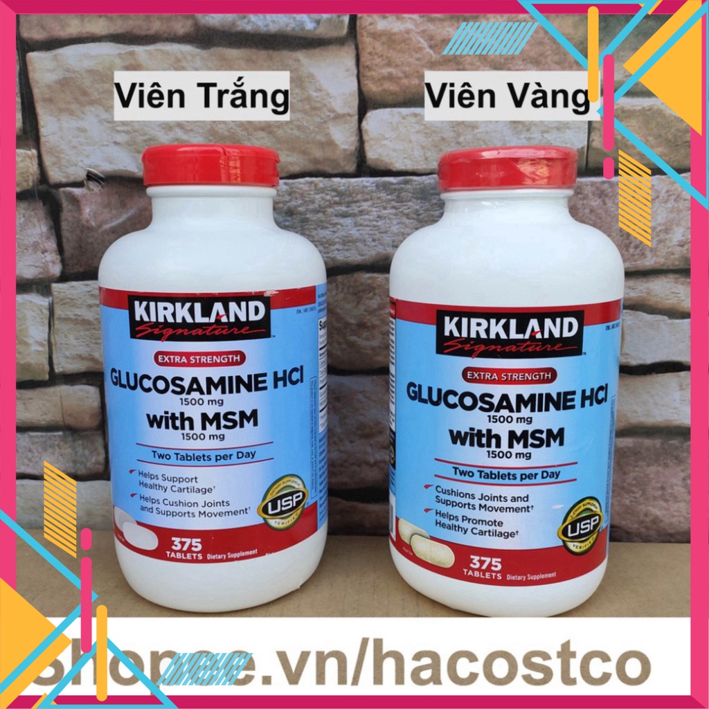 SALE HÈ Viên uống Kirkland Signature Glucosamine HCL 1500mg With MSM 1500mg 375 viên - Glucosamin SALE HÈ