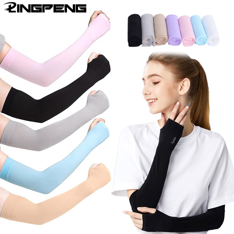 Găng Tay Chống Nắng Bằng Lụa Lạnh Thoáng Khí Nhanh Khô Bảo Vệ Khỏi Tia UV Khi Chạy Xe