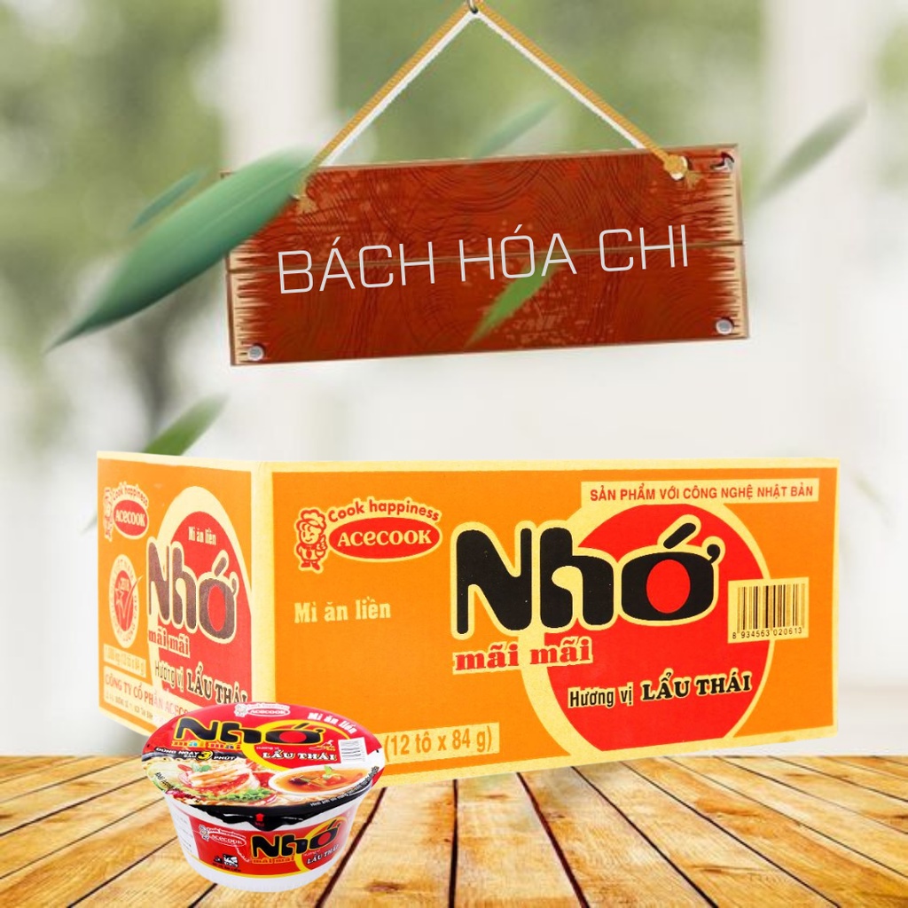 Thùng mì tô Nhớ Mãi Mãi Lẩu Thái (12 tô)