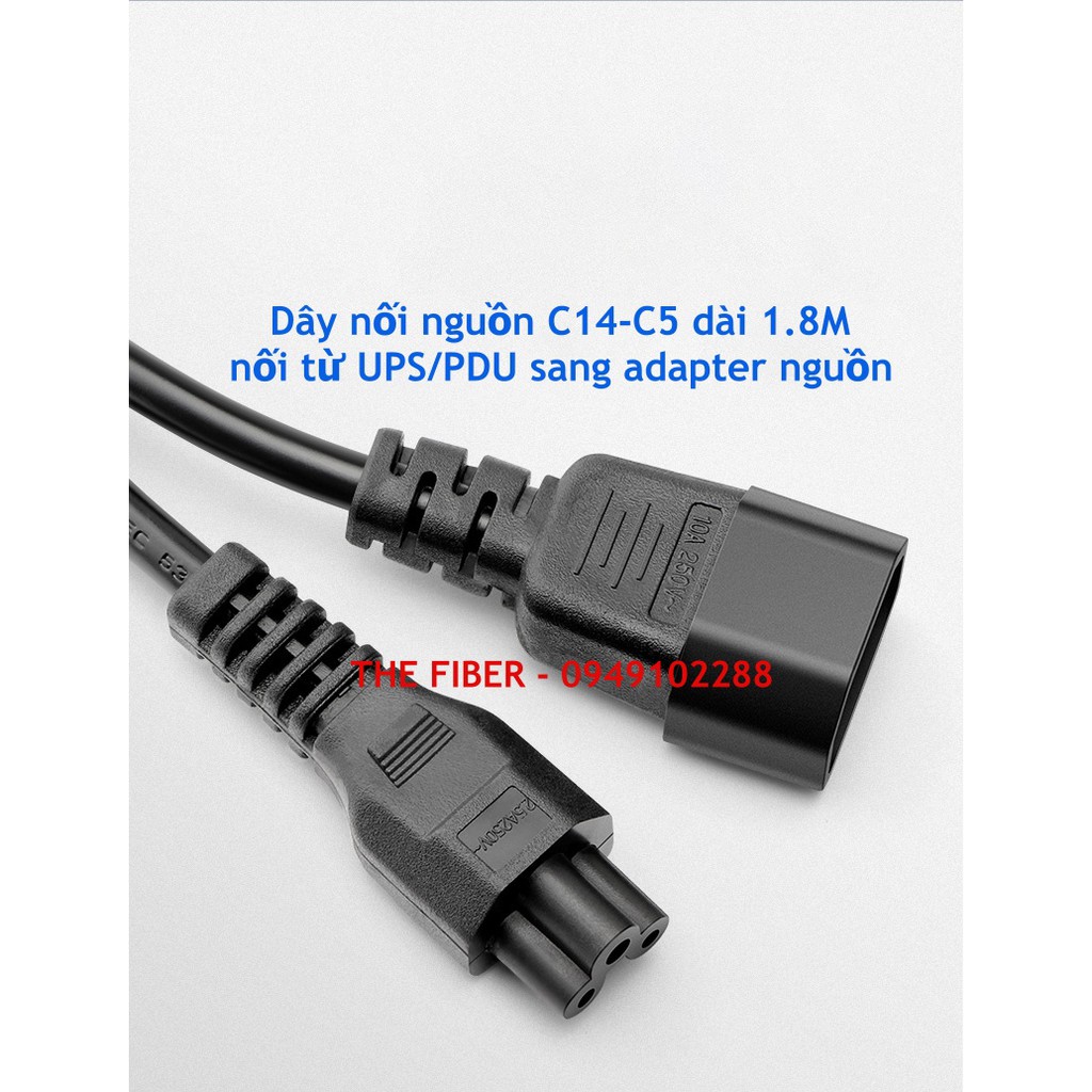 Dây nối nguồn C14-C5 dài 1.8M nối từ UPS/PDU sang adapter nguồn