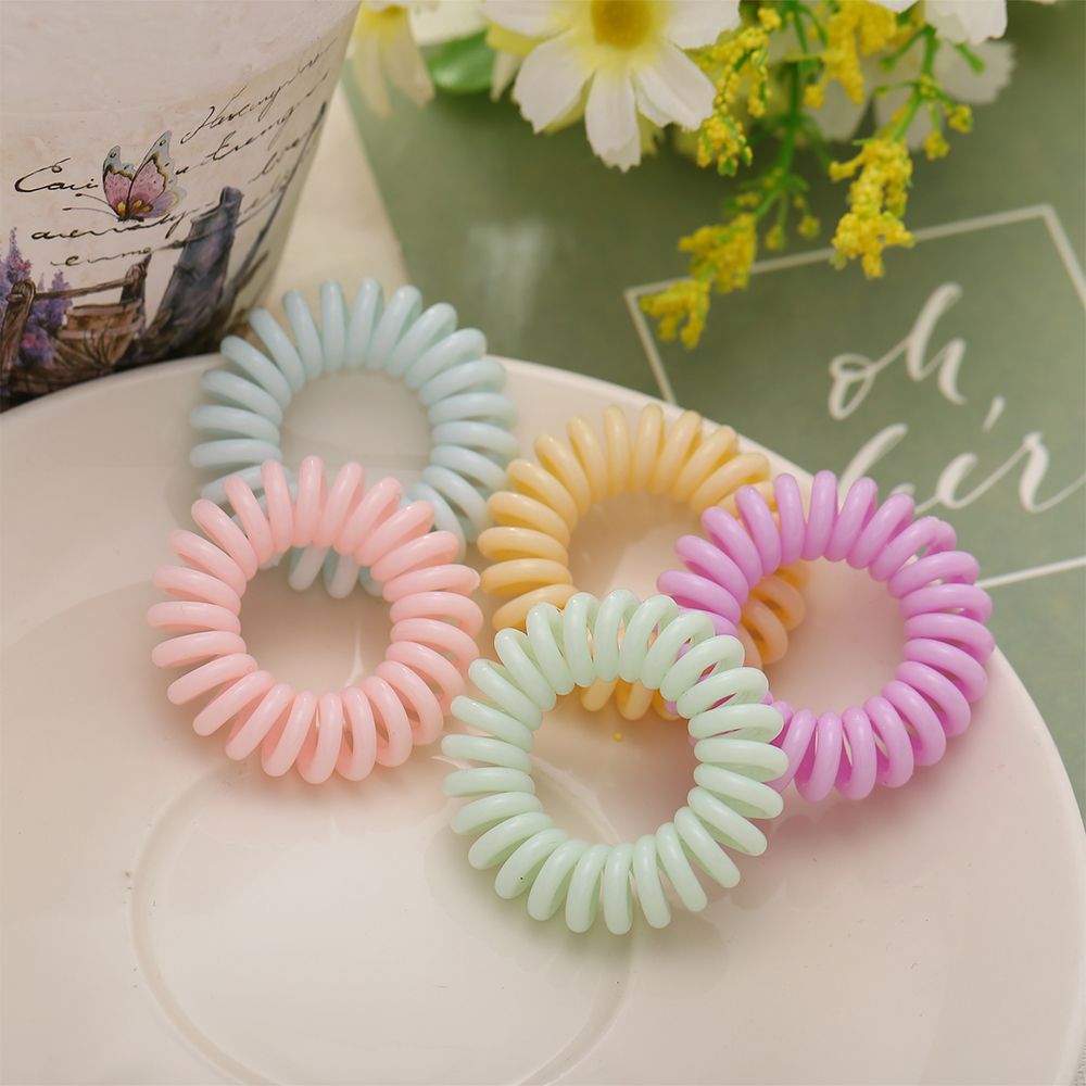 Dây buộc tóc AY kiểu lò xo màu sắc macaron kẹo ngọt phong cách Hàn Quốc đơn giản cho nữ