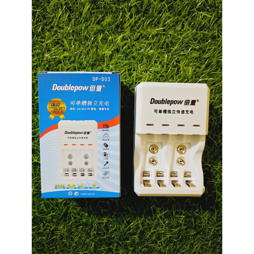 Sạc Pin đa năng cao cấp Doublepow DP-D03 (Dùng sạc pin 9V, pin tiểu AA, pin đũa AAA)- Hàng chính hãng [BH 1 năm]