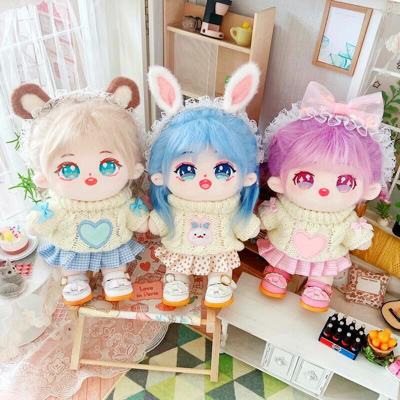 Búp Bê Mặc Áo Sweater Vải Cotton Hình Thỏ 20cm Dễ Thương