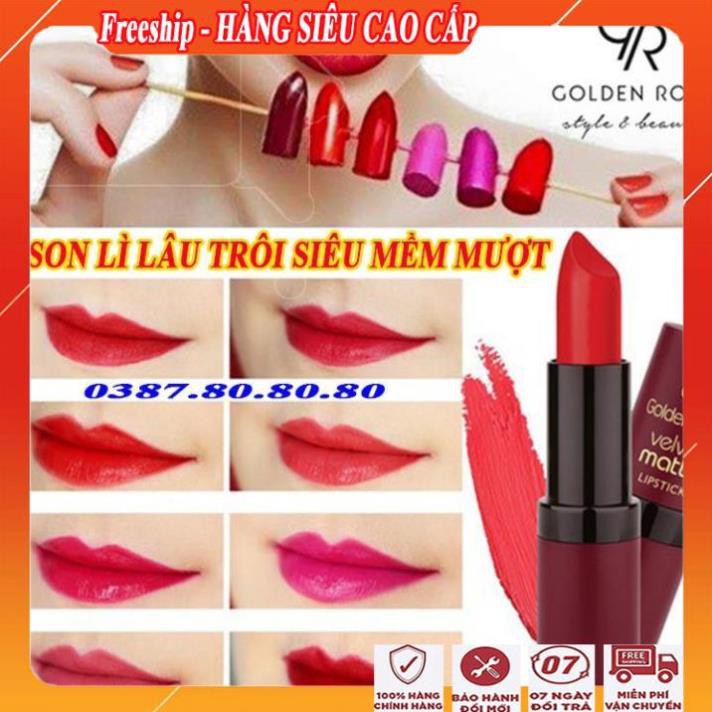 [FreeShip - HÀNG CHÍNH HÃNG] Son lì lâu trôi siêu mềm mượt velvet golden rose/Son kem lì đẹp không trôi, không lem