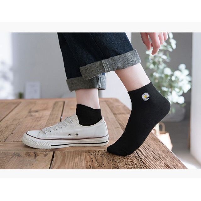 Sét 10 Đôi Tất Cổ Ngắn Cotton Hoa Cúc