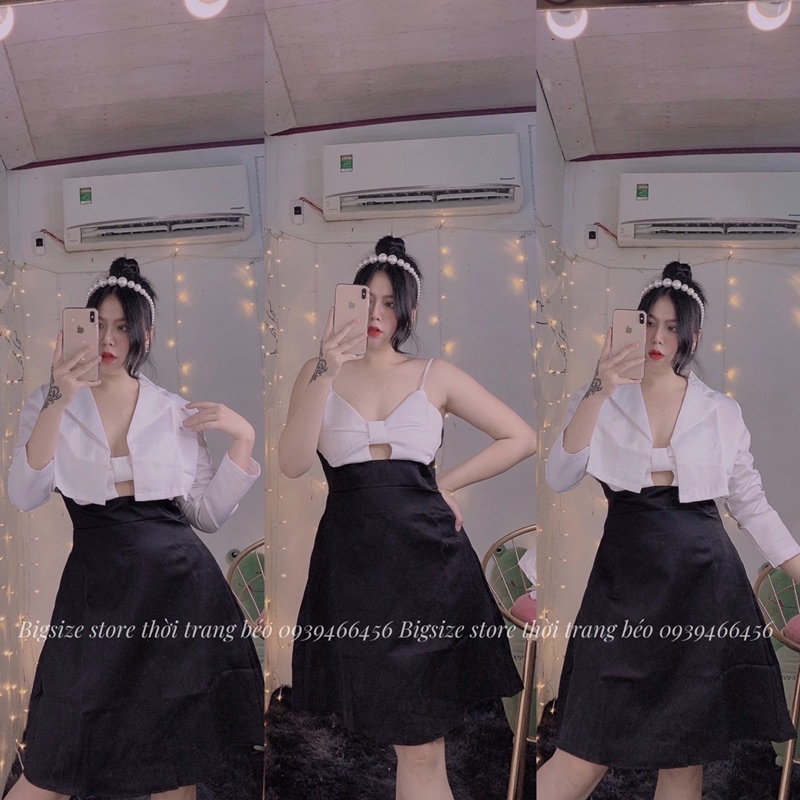 SET ĐẦM DÂY PHỐI KHOÁC VEST [BIGSIZE 60-90KG ]