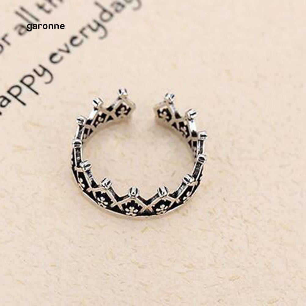 Nhẫn Hở Hình Vương Miện Phong Cách Vintage