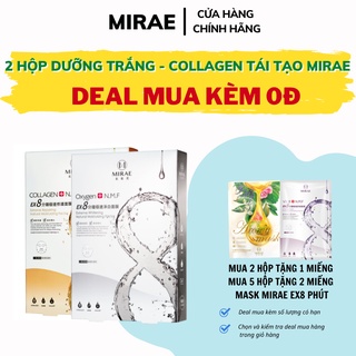 Combo 2 Hộp Mặt Nạ OXYGEN - COLLAGEN Đài Loan Mirae EX 8 Phút Dưỡng Da Cấp Tốc 20g x 5 miếng / Hộp