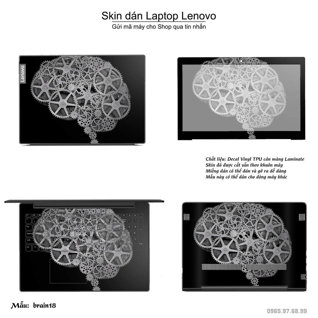 Skin dán Laptop Lenovo in hình Left Brain Right Brain (inbox mã máy cho Shop)