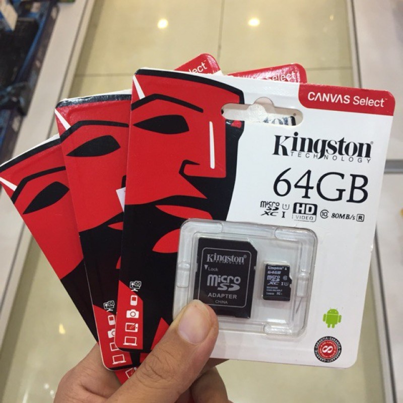 Thẻ nhớ 32G 64G 128G Kingston Micro-SD chuyên dụng cho camera giám sát, camera hành trình, điện thoại chính hãng