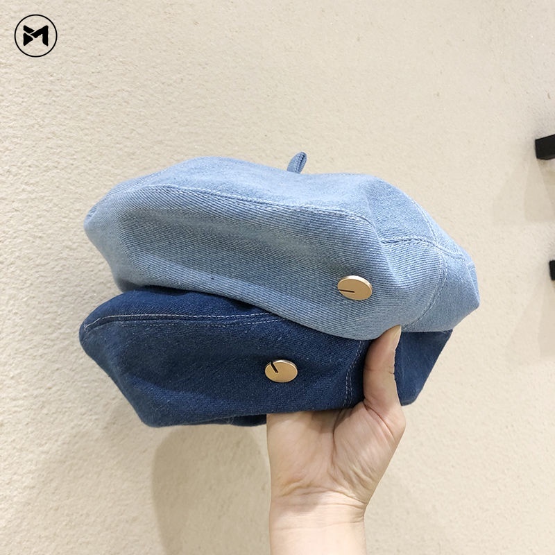 Mũ Beret Denim Phong Cách Thời Trang Anh Quốc Cổ Điển Dành Cho Nữ
