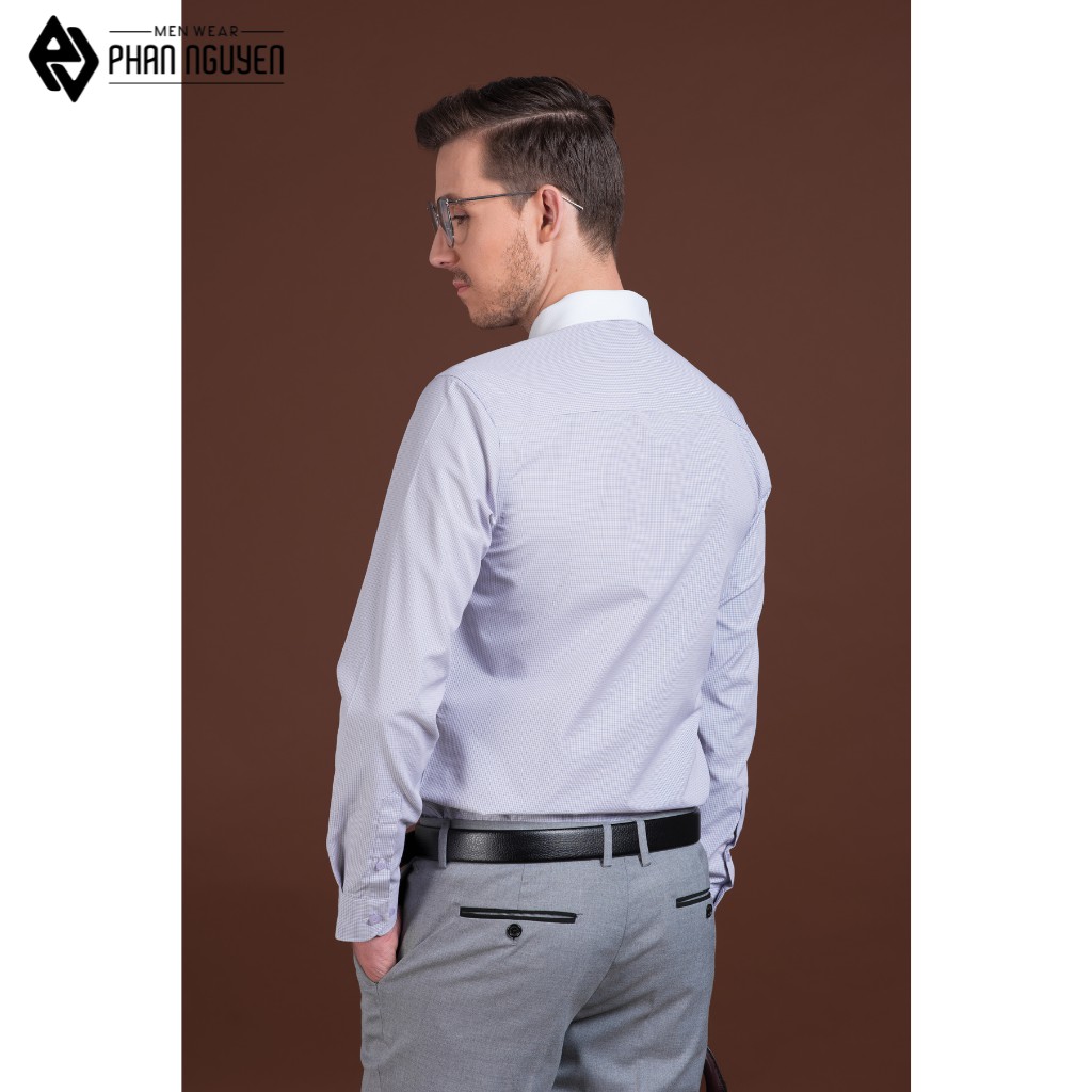 Áo sơ mi nam dài tay cao cấp PHAN NGUYỄN dáng slim fit, chất liệu cotton poly mịn mát, hạn chế co nhăn SMD.595 | BigBuy360 - bigbuy360.vn