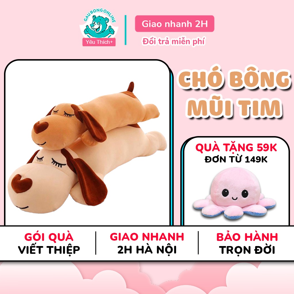 Chó Nhồi Bông Mũi Tim Cực Dễ Thương