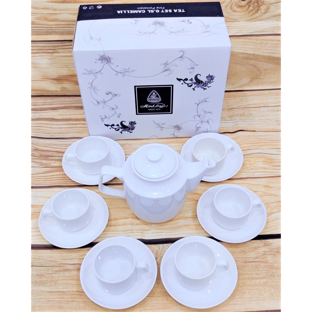 bộ ấm trà gốm sứ Minh Long - bộ ấm trà gốm sứ