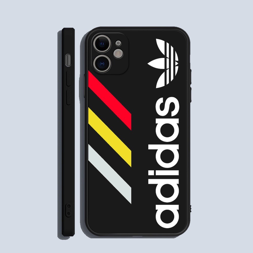 Ốp lưng iphone hình logo A di dát sọc màu dẻo cạnh vuông bảo vệ camera 7plus/8plus/x/xs/xsmax/11/12/13/pro/promax
