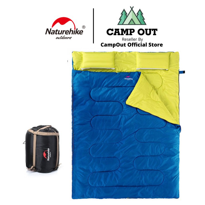 Túi ngủ naturehike campoutvn cắm trại du lịch dã ngoại đôi có gối gọn A156