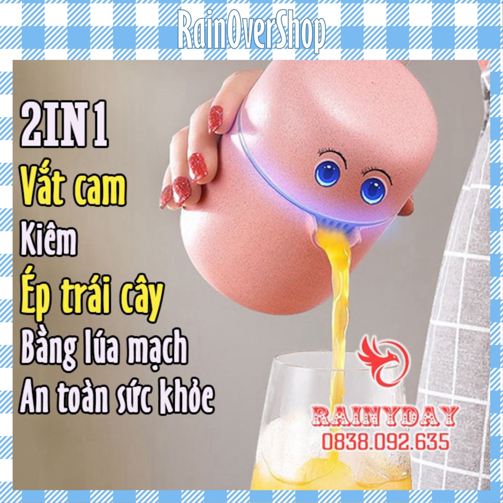 Dụng cụ đồ vắt cam ép nước cam chanh hoa quả trái cây bằng tay nhựa lúa mạch cầm tay