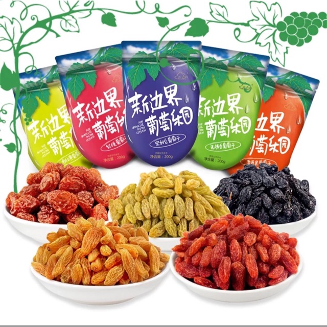 5 gói nho khô 200g tổng 1kg