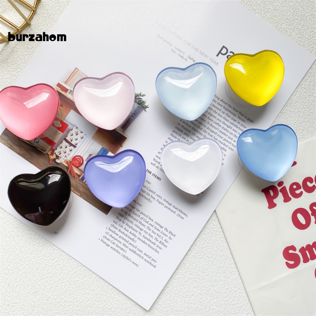 Nhẫn Đỡ Điện Thoại Màu Trơn Hình Trái Tim 3D Dễ Thương