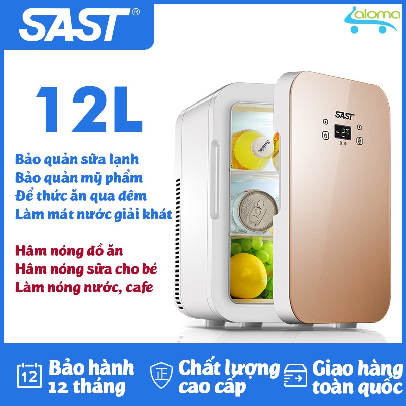 (Bảo Hành 12 Tháng)Tủ lạnh mini 12L hiển thị nhiệt độ SAST ST-12L Tủ hâm nóng làm lạnh Tủ đựng mỹ phẩm