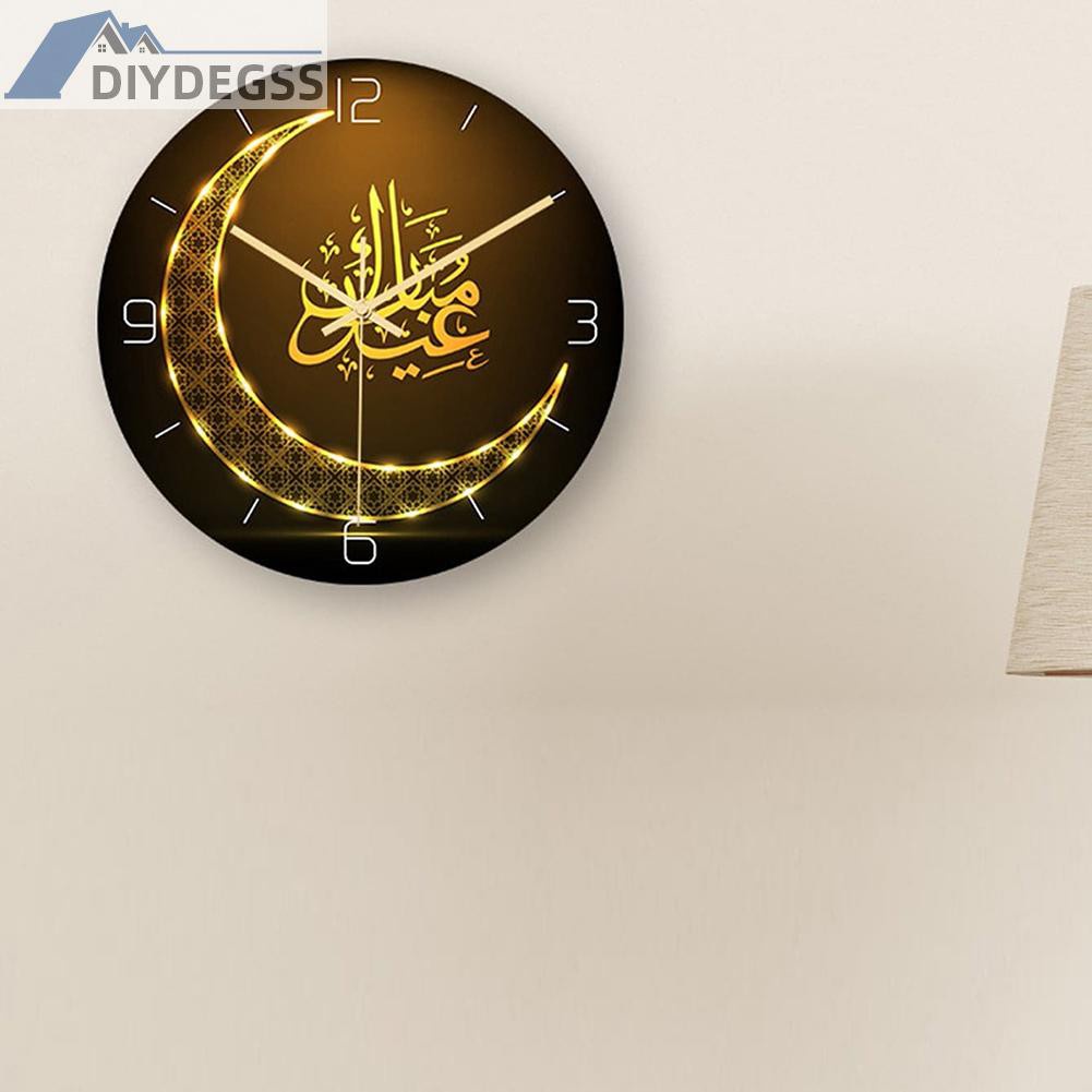 Diydegss2 Frameless Muslim Element Wall Clock Ramadan Event Party Clock Room Decor