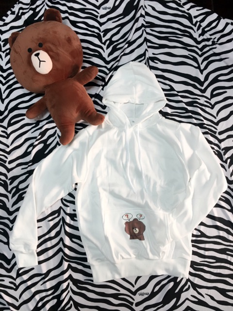 (Có Ảnh thật) Áo unisex Hoodie in nỉ bông nhiều màu (38-70kg). H gấu brown - thỏ cony | BigBuy360 - bigbuy360.vn