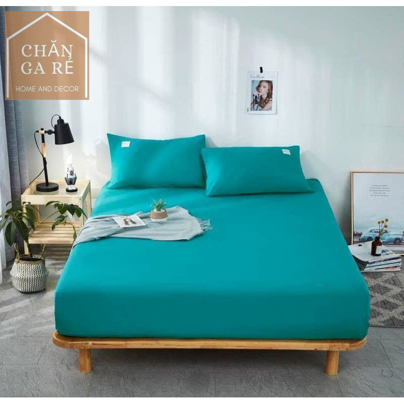 Bộ ga giường và vỏ gối cottong TC hàng nhập khẩu không bai, không xù giặt giũ thoải mái đủ kích thước 1m2 1m6 1m8