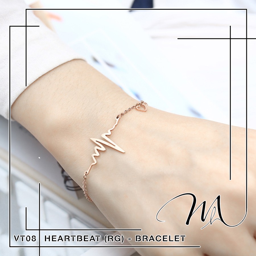 Lắc tay nữ nhịp tim phong cách Hàn Quốc Titan không gỉ - VT08