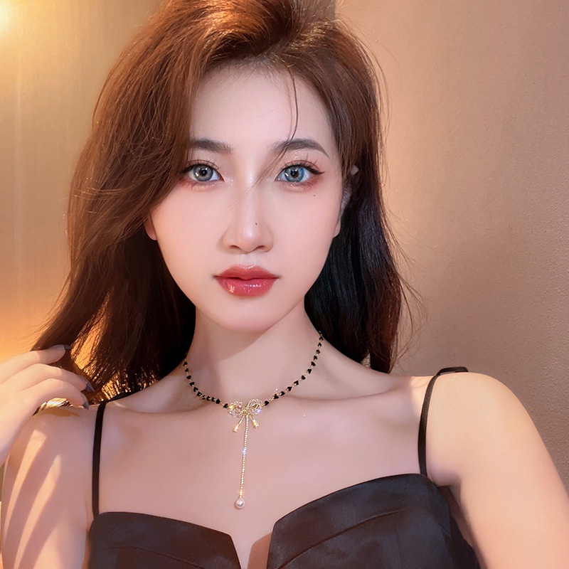 Mặt Vòng cổ Hình Nơ Đính Pha Lê Phong Cách Thời Trang 2022