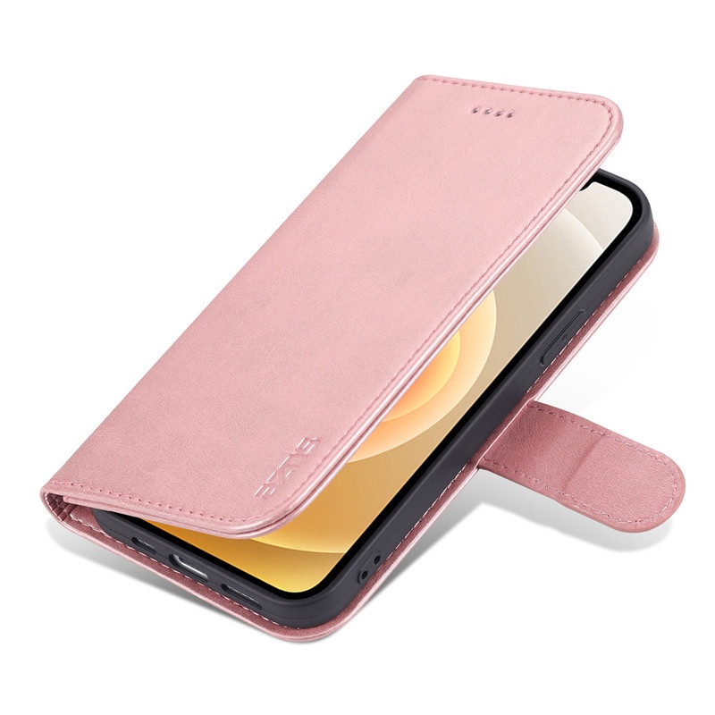 Bao da điện thoại kiêm ví đựng thẻ nắp lật từ tính có khoá cài nhiều màu nữ tính cho iPhone 12 iPhone 11 Pro Max Mini