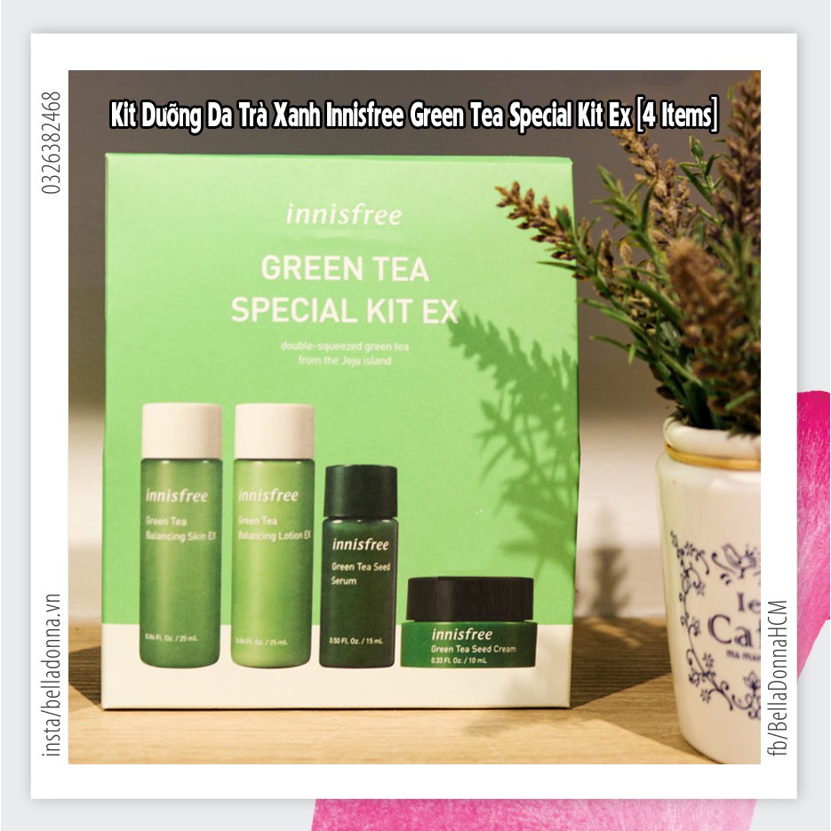 Kit Dưỡng Da Trà Xanh Innisfree Green Tea Special Kit Ex [4 Items]