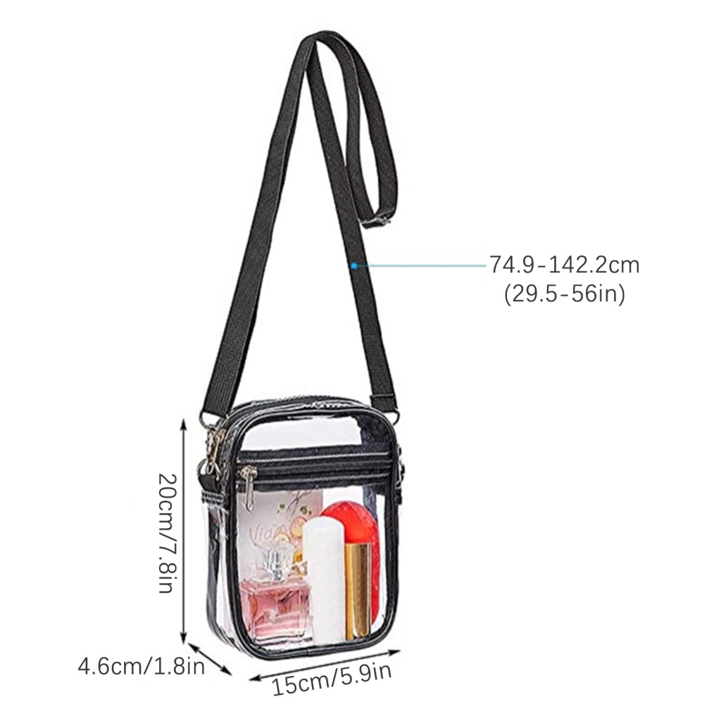 Túi Xách Nhựa PVC Trong Suốt Chống Thấm Nước Kích Thước 20 X 15 X 4.6cm