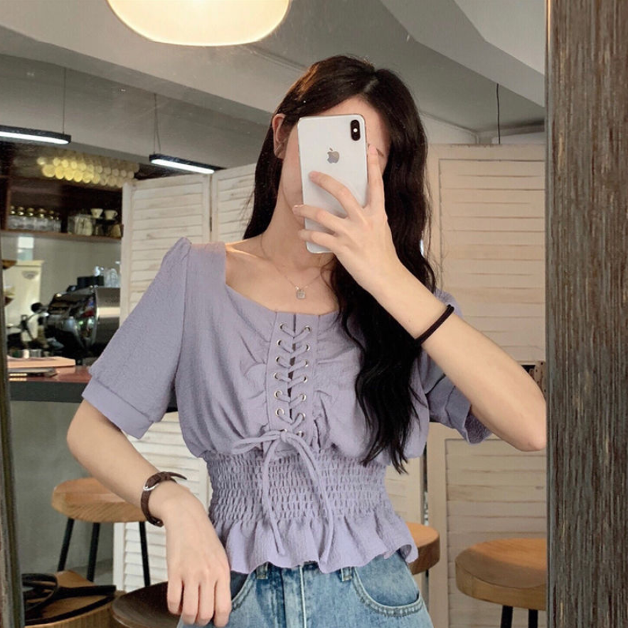 ⭐.⭐Square collar high waist design long sleeve top | BigBuy360 - bigbuy360.vn