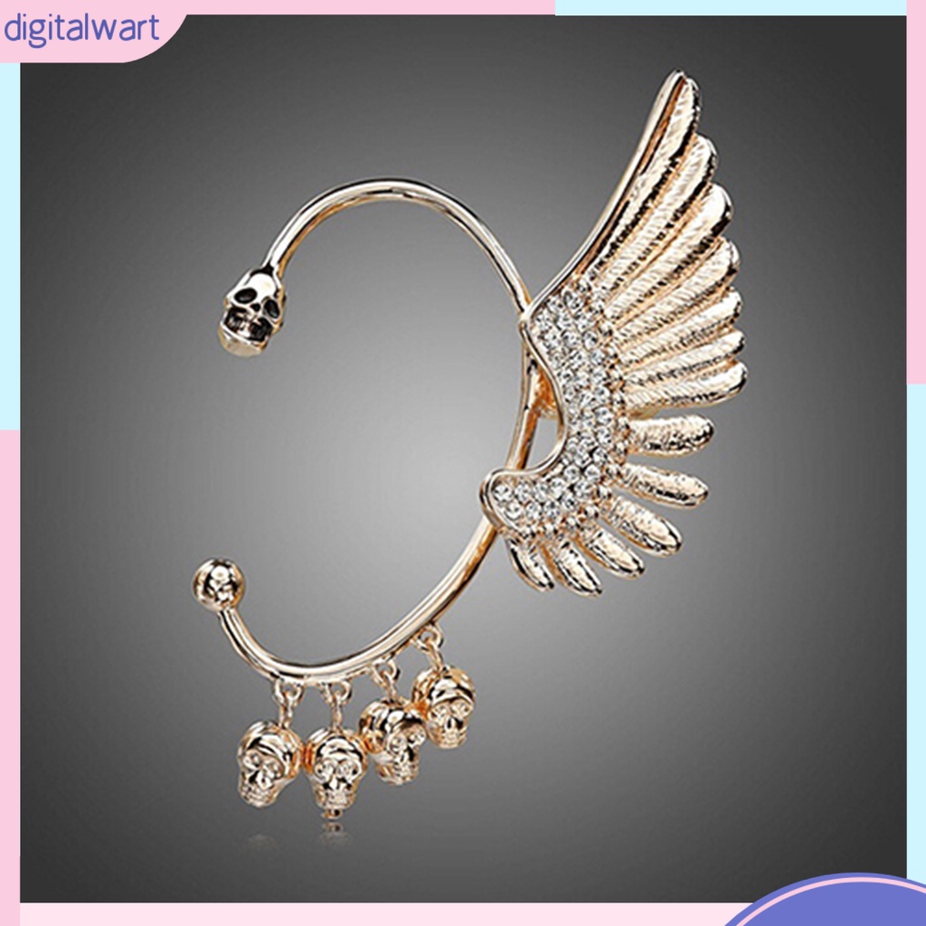 Khuyên vành tai trái kim loại hình đôi cánh đính đá thời trang cho nữ