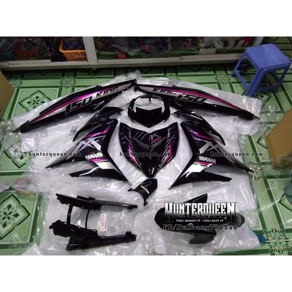 Tem Exciter 150, MX nhọn. Xe đen, tem hồng bạc. Chỉnh sửa theo yêu cầu. Sắc nét, bền màu, chống nước