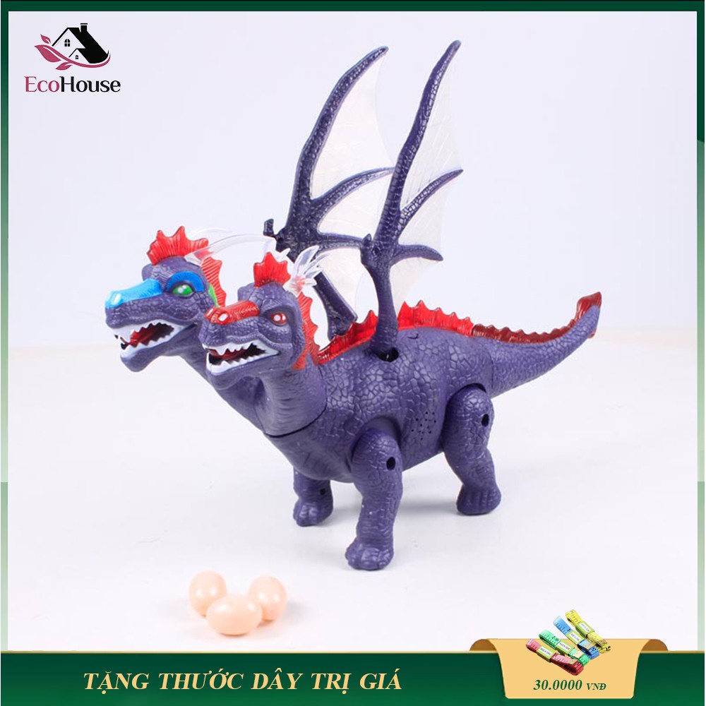 Đồ chơi trẻ em khủng long hai đầu có nhạc có đèn, đồ chơi giải trí vui nhộn, bảo hành 3 tháng, lổi đổi mới trong 7 ngày