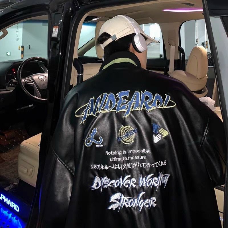 ÁO KHOÁC BOMBER FULL DA THÊU ANDEARDI FORM UNISEX NAM NỮ (kèm ảnh thật)