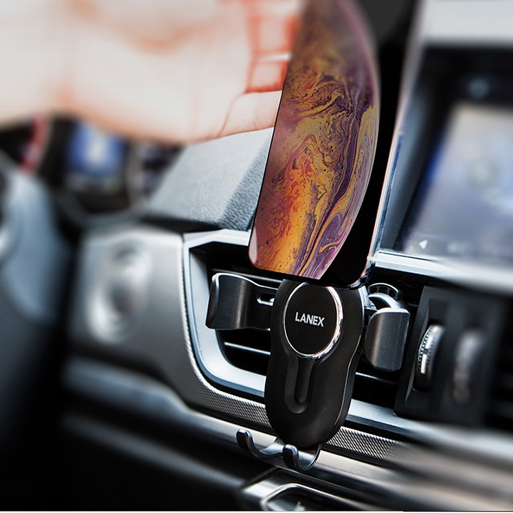 Giá đỡ điện thoại Lanex LHO-C04 trên xe hơi, sử dụng đa năng tiện dụng, tương thích các thiết bị 4-6.5 inch