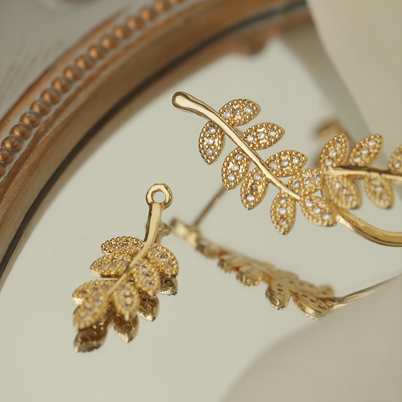 Đôi hoa tai bạc 925 kiểu cành lá xinh xắn thời trang dành cho nữ