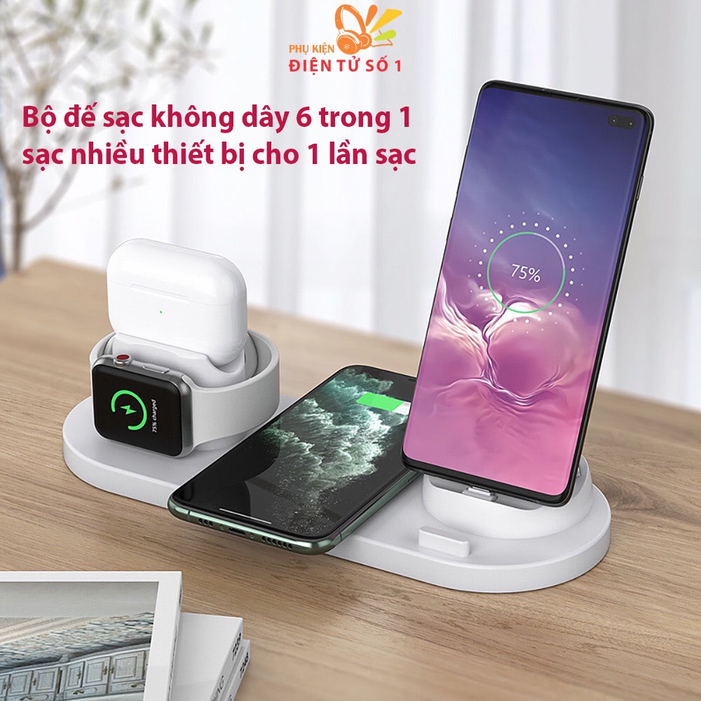 Đế sạc không dây đa năng 6 trong 1, bảo hành đổi 1-1